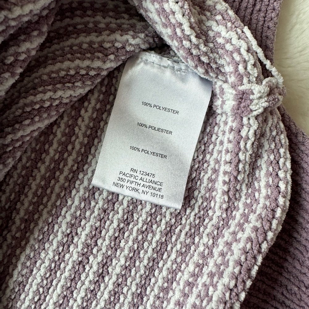 Jones New York Sweater Women Medium Lavender Striped Knit Casual‎ Preppy Pastel - Picture 9 of 12